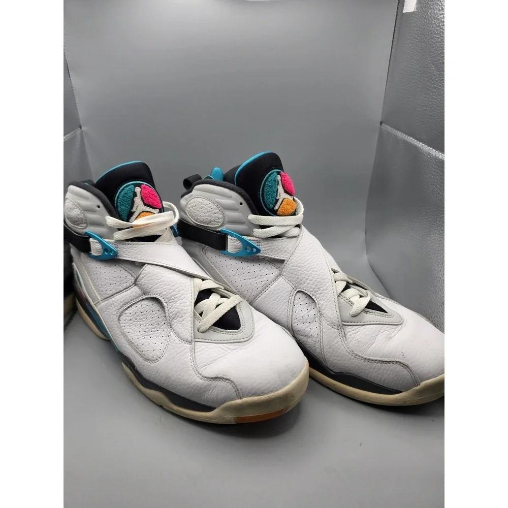 Nike Air Jordan 8 Retro South Beach 2018 Mens Size 12 305381-113 White Teal Pink